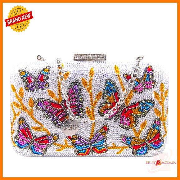 Mini Rhinestone Clutch with Detachable Straps for Formal Events